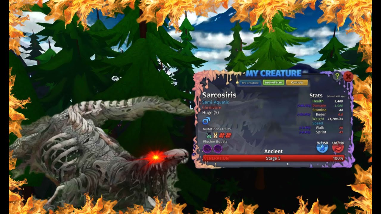 Sarcosiris  SCP682?  5Stage  kosing as Creatures of Sonaria