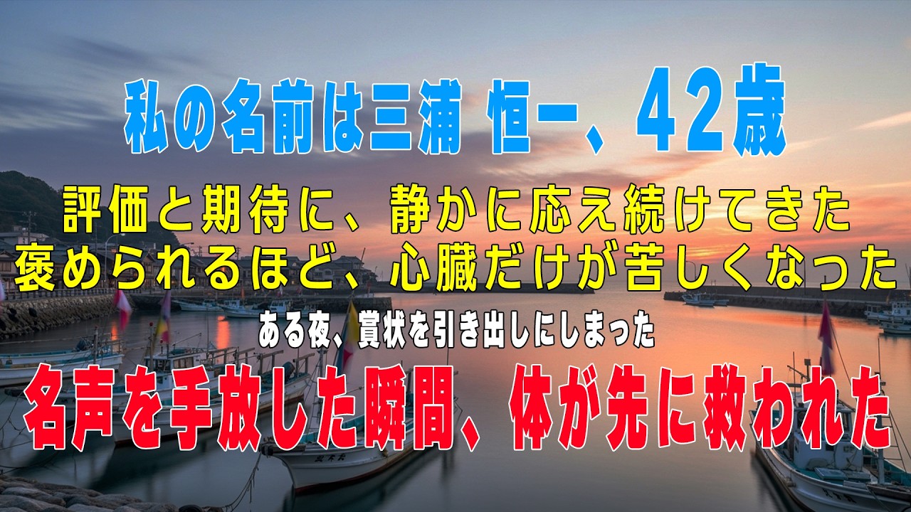 「賞状を引き出しにしまった夜、心臓の鼓動が静かになった。」