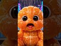 🥹 OMG! Cute Tangerine Baby JUMPS at Thunder — Then CRUNCHES Juice Explosion 🌧️⚡ | Ultra Cute 5s Loop
