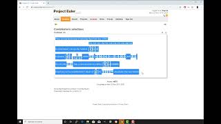 Project Euler Problem#53 Combinatoric selections