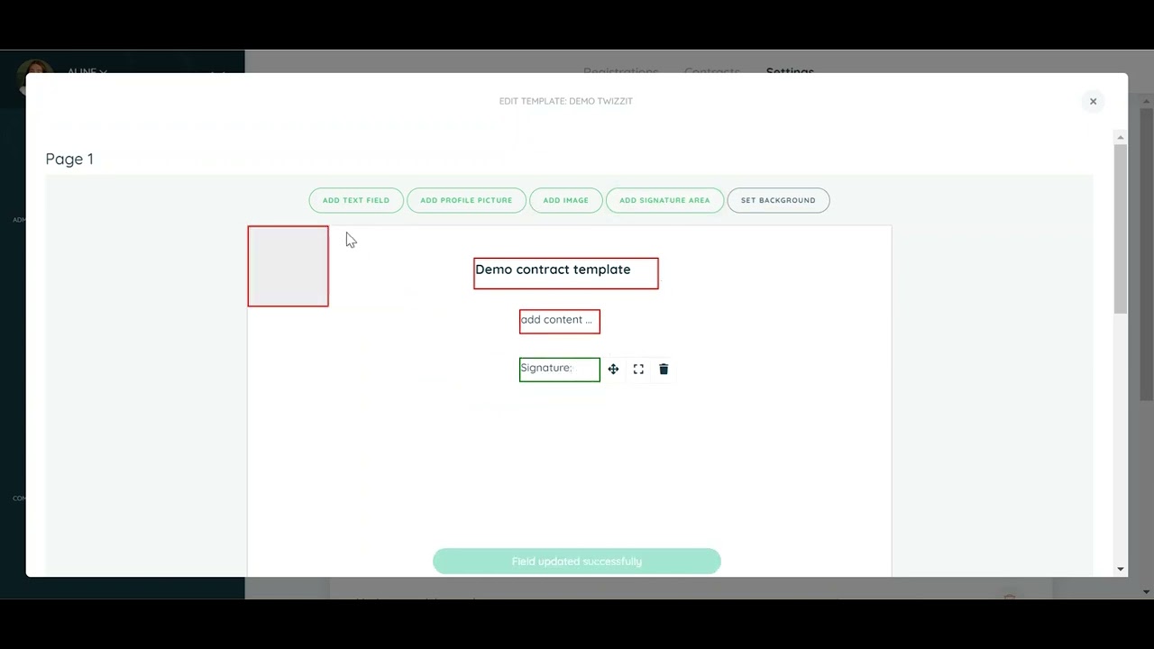 Edit contract template (registrations) - YouTube
