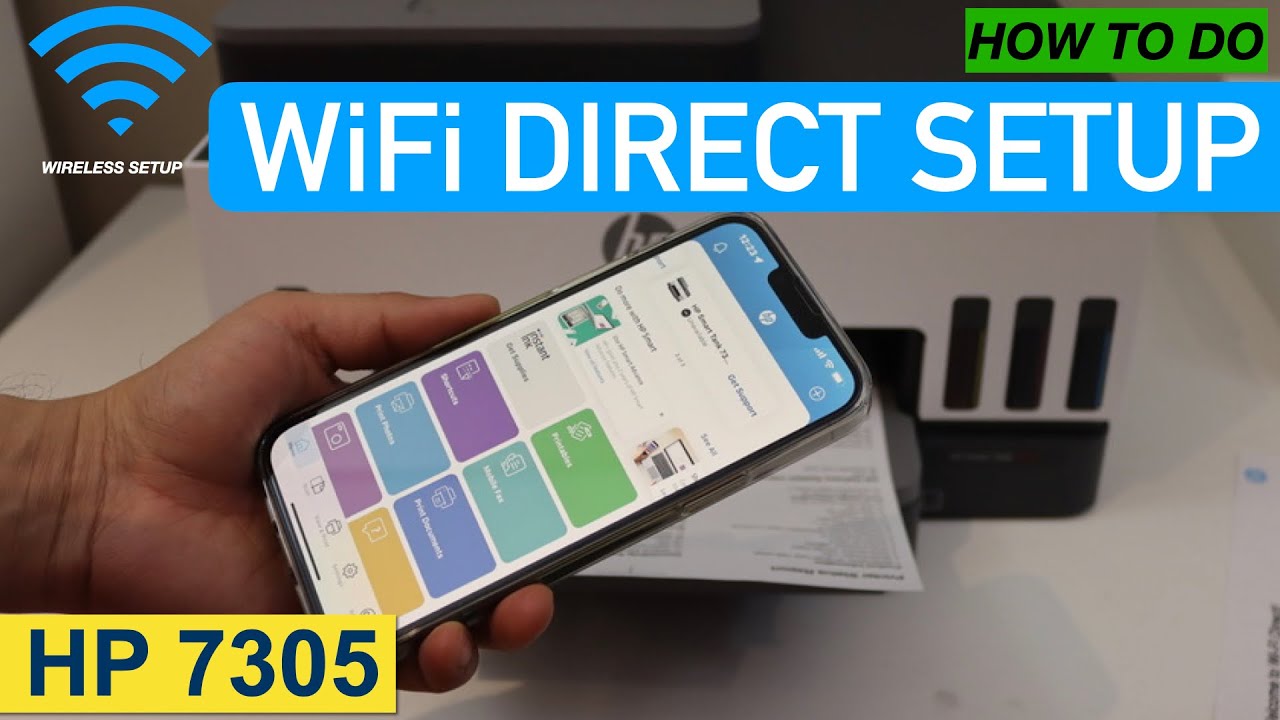 HP Smart Tank 7305 WiFi Direct Setup. 