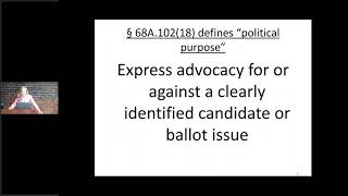 Relevant Campaign Finance: Ethics Issues in an Election Year - Tooker