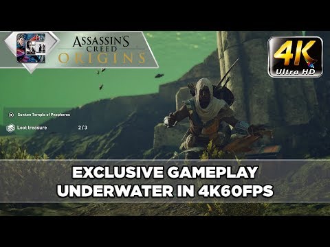 Assassin's Creed: Origins (4K60) - Underwater Gameplay / Caves / Looting | CenterStrain01