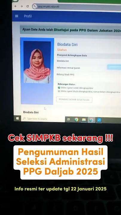 Pengumuman Seleksi Administrasi PPG Daljab/Guru Tertentu 2025 #ppg #daljab #gurutk #guru #seleksi