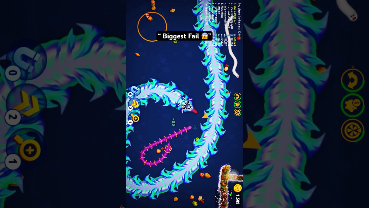 Biggest Snake In Worms zone 😱 #wormszone #snakegame #gaming #snakeplay #shortsfeed #doomguy