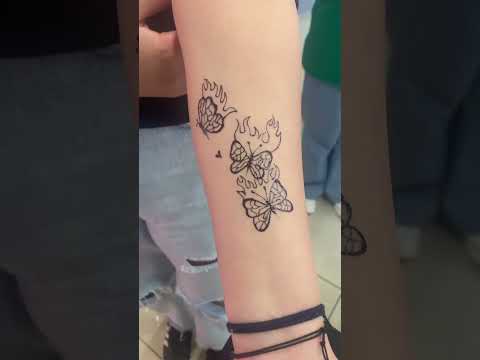 رسم حنه عصري وجديد فراشات    