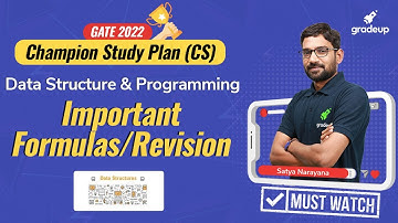 Champion Study Plan- CSE || GATE 2022 || Important Formulas/Revision || DS & Programming