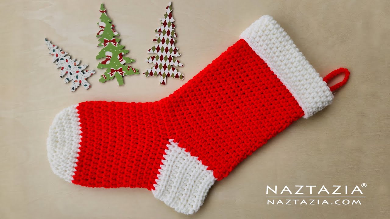 How to Crochet Christmas Stocking DIY Tutorial and Pattern for