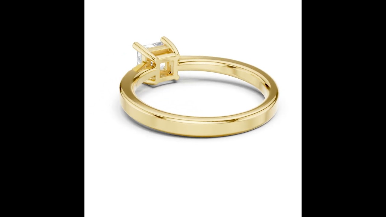 Princess Cut 4 Prong Anniversary Ring with Tapered Pave Band