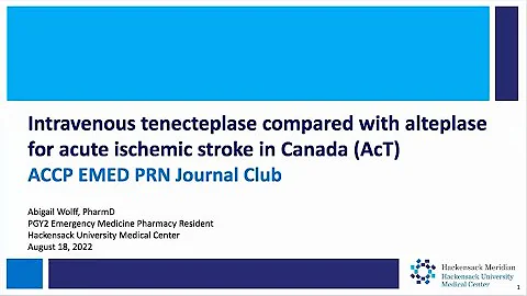 Intravenous tenecteplase compared with alteplase for acute ischemic stroke in Canada (The AcT Trial)