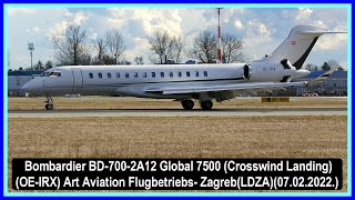 4K⁵⁰✈️💨🇦🇹Bombardier BD-700-2A12 Global 7500 (OE-IRX) Art Aviation_Zagreb(LDZA)(07.02.2022.)