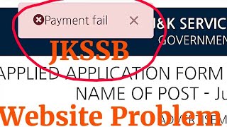 Can Not Apply for jkssb Posts | Problem in JKSSB Website