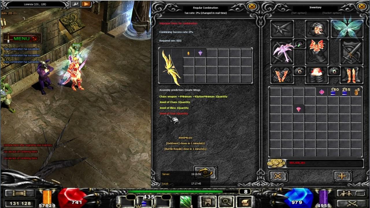 How to make 1st level Wings Mu Online in ANHIMU.EU YouTube