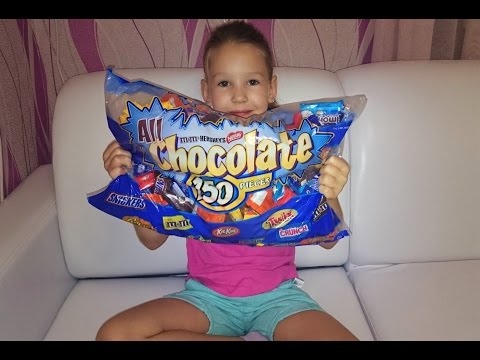 Загадка❓150 мини шоколадок из Америки ✌Распаковка  mars, snickers, kit kat, twix 🍬 Видео для детей
