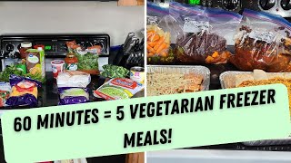 5 EASY VEGETARIAN FREEZER MEALS IN 60 MINUTES!