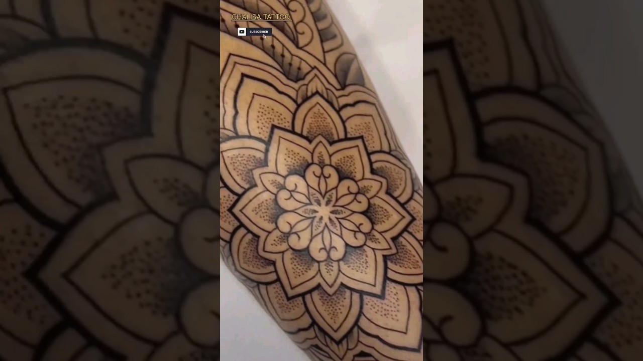 Mandala tattoo on leg 