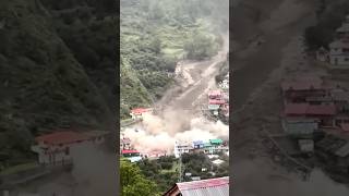 Massive Flash Flood Destroys Mountain Village Dharali India #flood #disaster #flooding #floodvideo