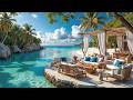Peaceful Oceanfront Terrace | Soft Bossa Nova Piano with Summer Beach Ambience for Relaxation
