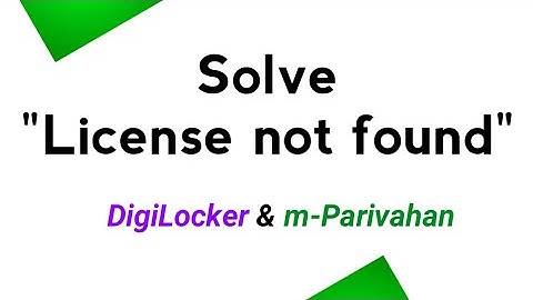 License not found problem reasons | Digilocker and mparivahan - i Know Tamil