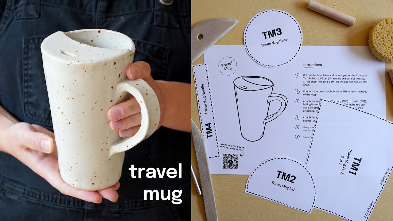 DIY clay Travel Mug tutorial (with templates!)