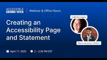 Creating an Accessibility Page & Statement | Accessible Web Webinar