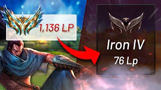 NA's Rank 1 Yasuo is now.... IRON 4?