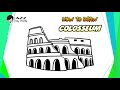How to draw Colosseum step by step