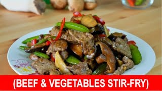 Beef and mushrooms stir-fry Chinese style (quick and easy)