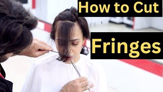 How to Cut Fringes , how to  cut Dry Hair , Texturizing by Sam and Jas Hair & Makeup Academy Mumbai