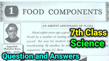 7th class | science | 2.Food components lesson | Key Words | Mind Mapping | Question and answers