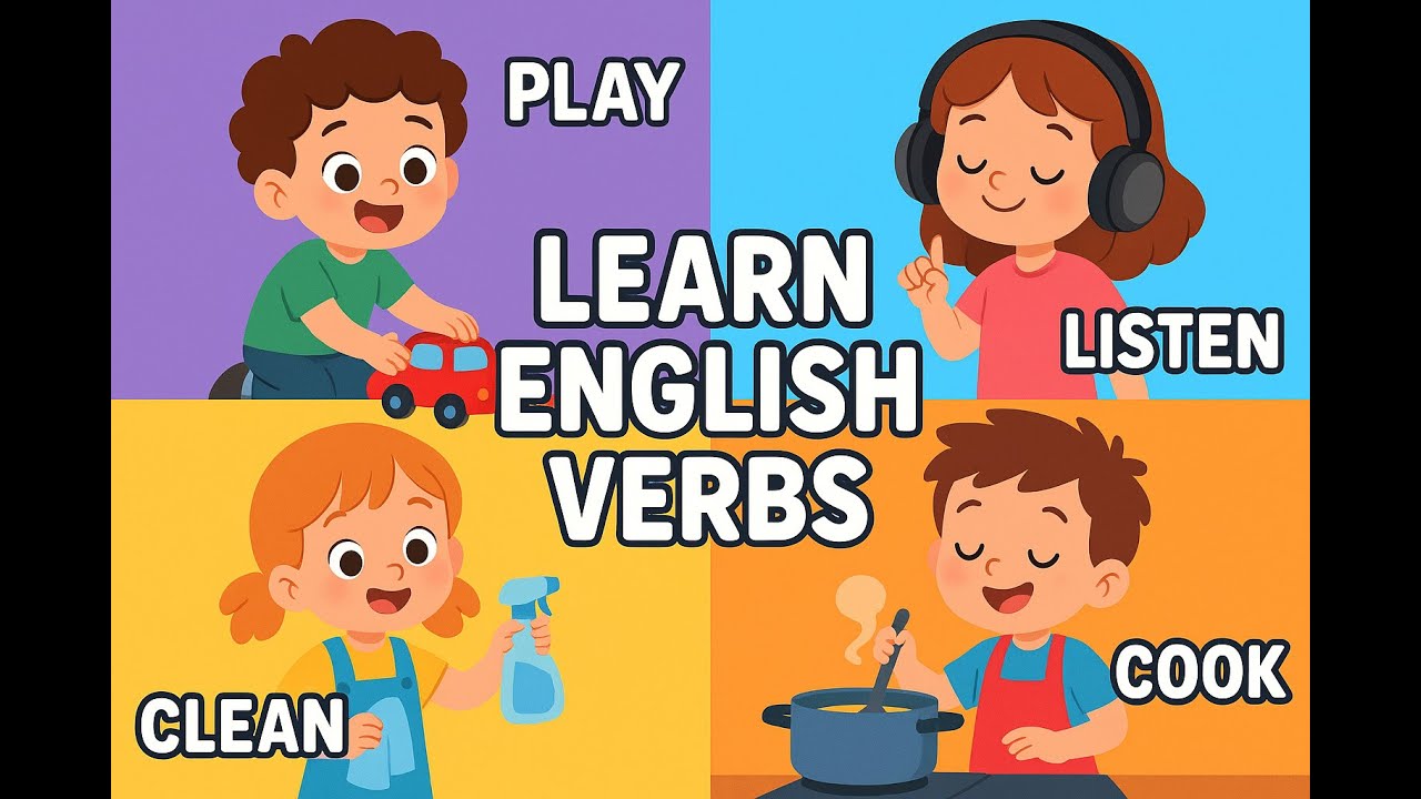 Learn English Verbs for Kids | Fun Action Words & Easy English Lessons ...