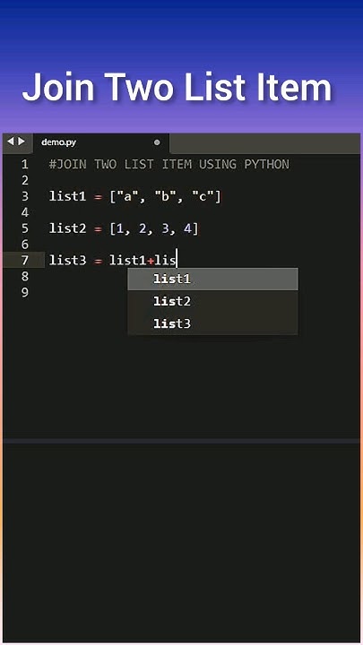 Join Two List Item using Python #python #programming - YouTube