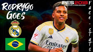 COMO CREAR A RODRYGO GOES EN PES 2018 | FACE   STATS 2023 | TUTORIAL COMPLETO