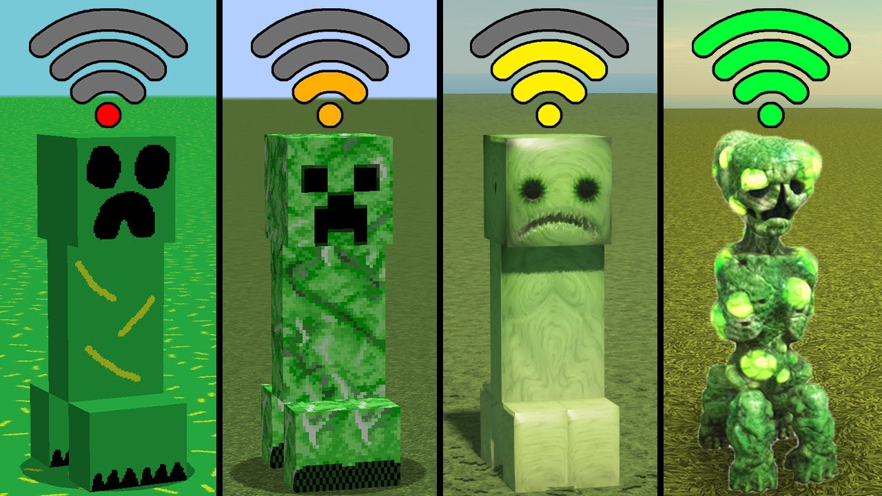 creeper explode with different Wi-Fi in Minecraft - YouTube