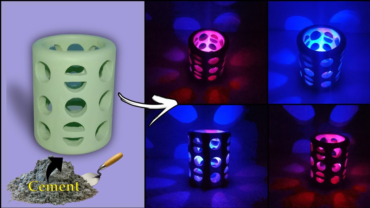 Table lamp making at home Lamp Holder making cement craft ideas