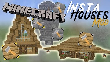 MINECRAFT Mod showcase Insta Houses Mod MOD REVIEW  InstaHouses Minecraft self building house video