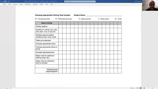Task Analysis- In Depth discussion and review (parent video) OLC