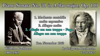 Beethoven: Piano Sonata No. 31, Backhaus (1963) ベートーヴェン