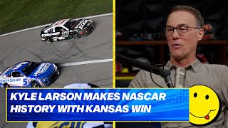 Kevin Harvick reacts to Kyle Larson beating Chris Buescher in closest finish in NASCAR history