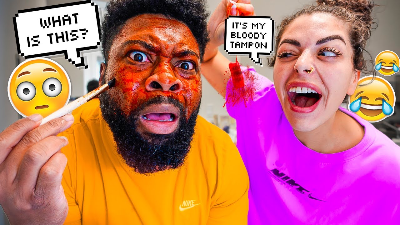 Я ИСПУГАЛА ЛИЦО МУЖА КРОВЬЮ ВО ВРЕМЯ МЕНСТРУАЦИИ!!! **ОН ВЗОРВАЛСЯ**