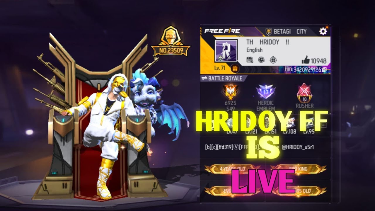 Free Fire live  🔥🎮 HRIDOY FF is live 👑 gaming live stream 🎮🔥#free fire 🥰