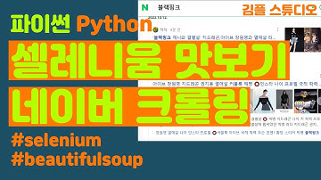 파이썬 셀레니움 맛보기 네이버 크롤링 - beautifulsoup, selenium 기초