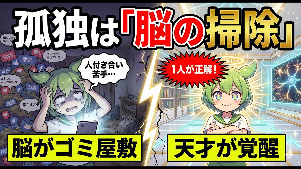【脳科学】「１人の時間」がないと、脳はゴミ屋敷になります。記憶とメンタルを整える『孤独』の回復効果とは？【ずんだもん＆ゆっくり解説】