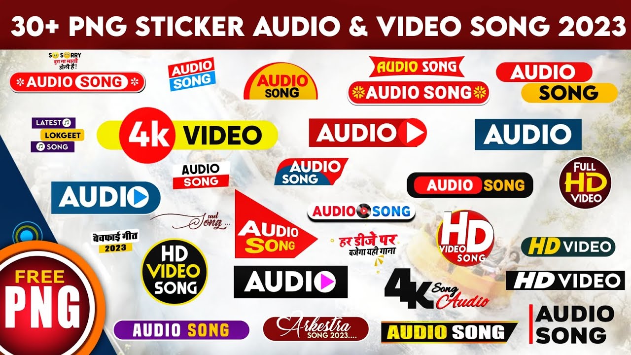 Audio Video PNG Sticker Download | 2023 Png Sticker New | Poster Kaise Banaye Mobile Se