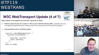 IETF 119: WebTransport (WEBTRANS) 2024-03-18 05:30