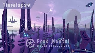 Modeling a Fantasy Water Planet in Blender - timelapse