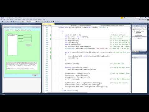 C#   Chapter 7   Arrays and Lists   Part 10 Test Score Passing Array as an Argument 1 swf