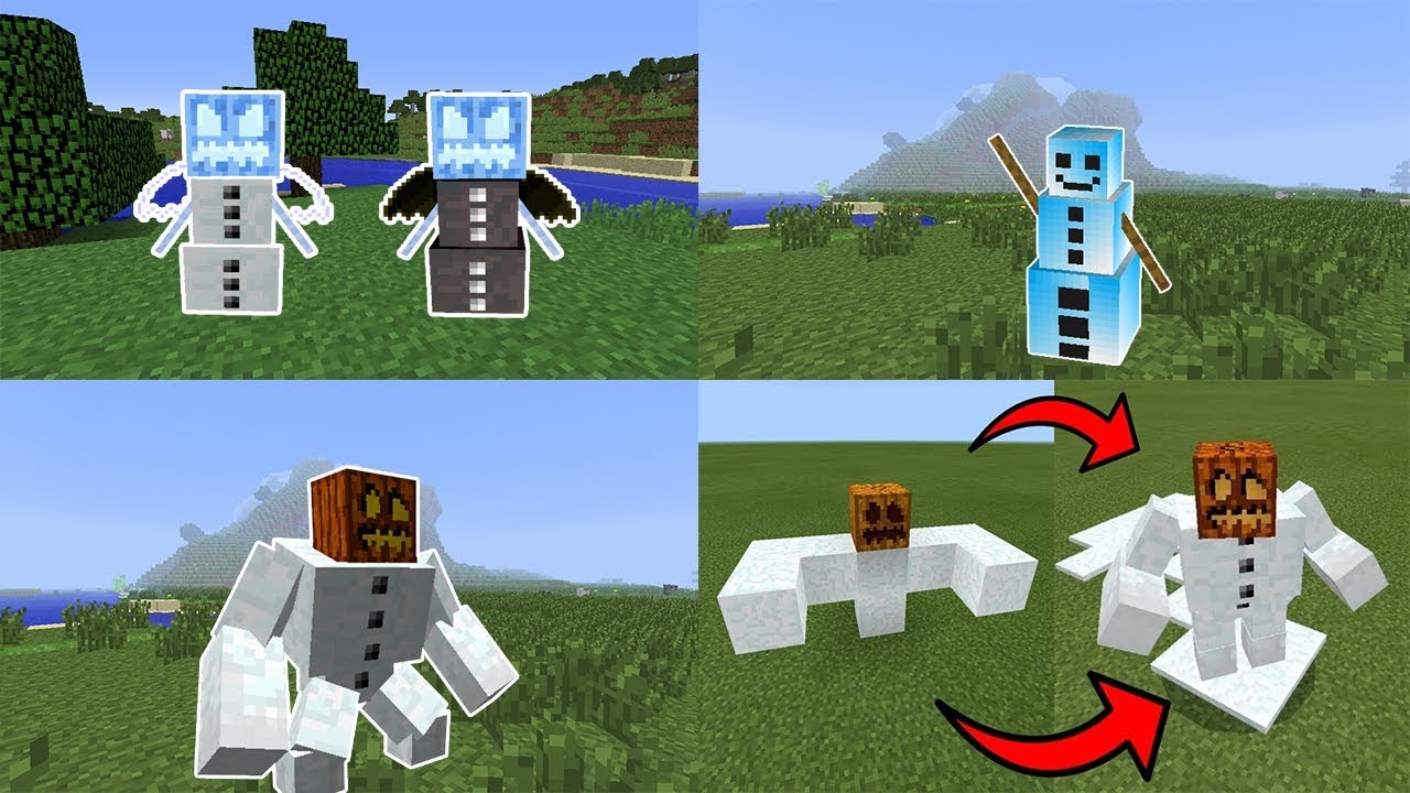 5 TRUCOS SUPER EPICOS CON LOS GOLEMS DE NIEVE | MINECRAFT (XBOX360/ONE