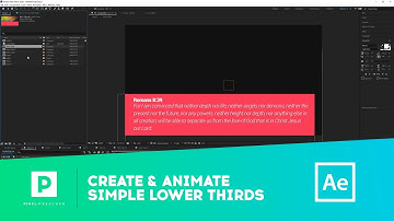 Creat and Animate Simple Lower Thirds in After Effects